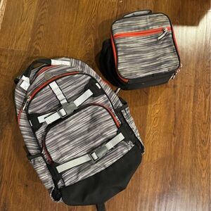 Modern Gray and Black Men's Backpack Set